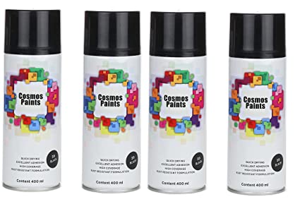 Cosmos Paints GlossBlack Spray Paint 400 ml (Pack of 4)