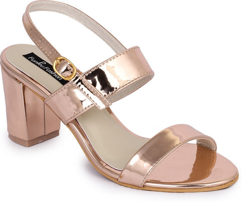 Funku Fashion Women Casual Design Block Heels With Buckle Clouser